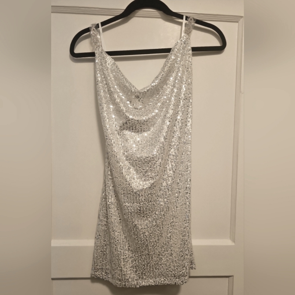 Lulu's silver sparkle dress,  NWT